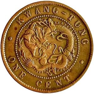 Chine 1 cent 1900-06 province de Quang Tong, pièces anciennes $ once or argent américain