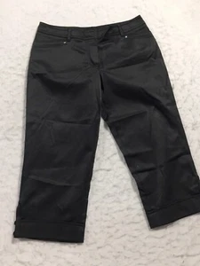 Zac & Rachel Capri Dress Pants Women 6 Black Pockets - Picture 1 of 9