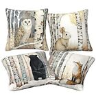 ACPPXF Watercolor Forest Trees Animals Throw Pillow Covers 18 X 18 Inch Set o...