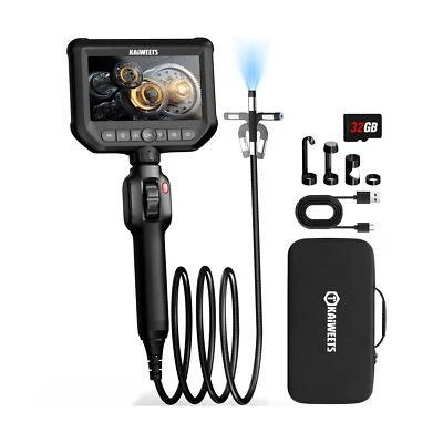 Two-Way Articulating Borescope Camera with Light, KAIWEETS 0.33in Industrial ...