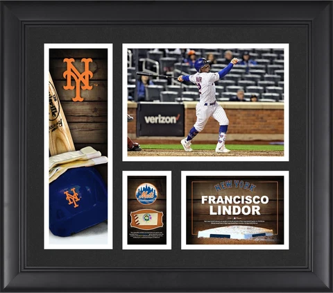 Francisco Lindor New York Mets Framed 15" x 17" Player Collage with Cover
