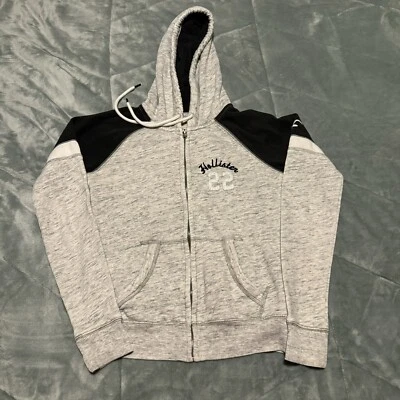 Junior Girls Hollister Full Zip Hoodie Sz Small Preowned Grey/Black Sweatshirt - Image 1 of 3