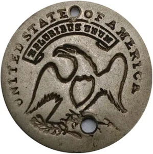 (1860er) Union Eagle 174/ Blanko 0gs (R-8) Political Counter Token Incused - Bild 1 von 2