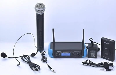 Hisonic HS8287 Dual VHF Wireless Microphone System 1 Handheld and 1 Belt Pack