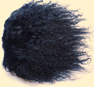 Black Tibetan Lamb Mohair for Doll Wigs 4x4" Mongolian Curly Fur Hair Rerooting