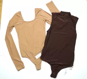 2 NUEVO BODY AMERICAN EAGLE AERIE SMOOTHEZ ~ MARRÓN OSCURO Y BEIGE MEDIANO - Imagen 1 de 9