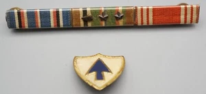 WWII 26th Infantry Regiment DI Pin & EAME Ribbon Bar With Invasion Arrowhead - Picture 1 of 2