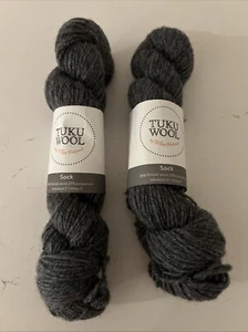 Tuku Wool Sock Yarn Lot of 2 - Color AAVA Gray - Picture 1 of 3