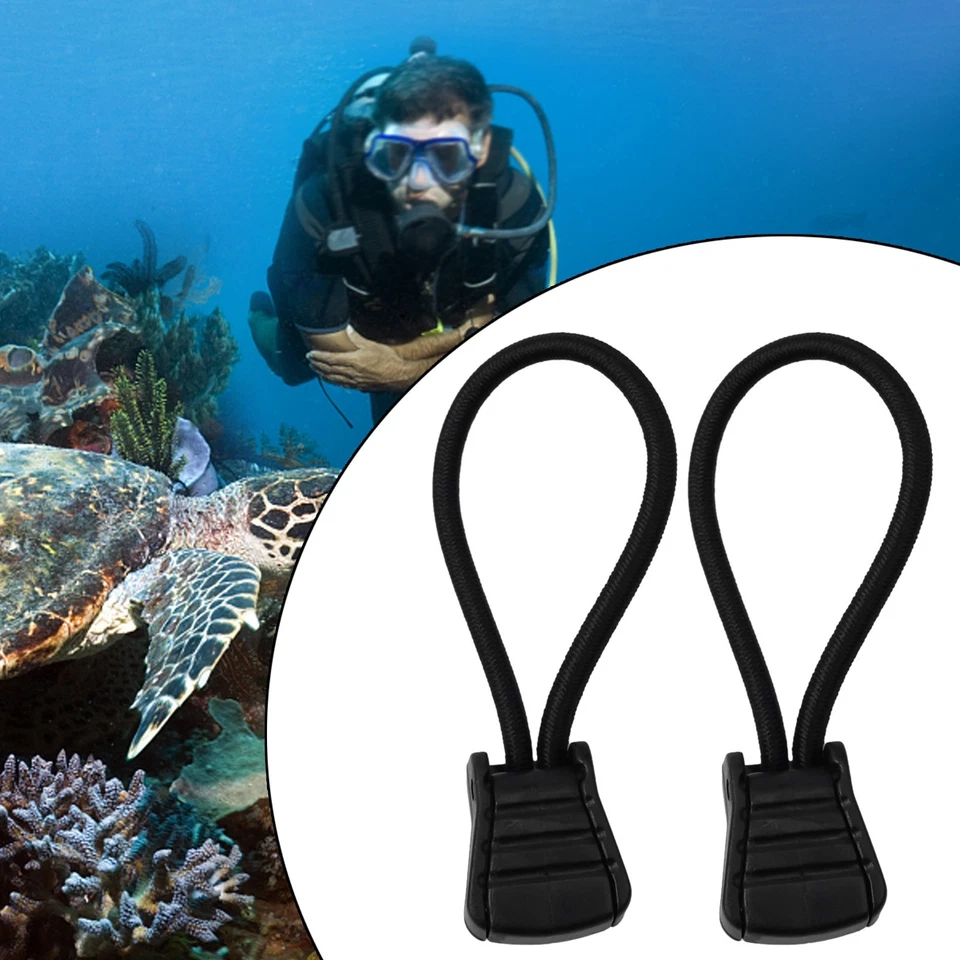 MARKENLOS Scuba Tauchen Taucher Bungee Seil Schlauch Clip Halter Retainer (Packung mit 2)
