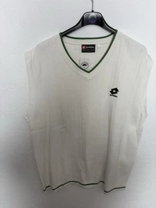 Lotto Vintage Pullunder Weiß Grün Gr.XL 90s Retro - Bild 1 von 3