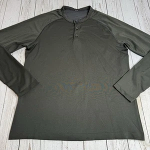 Camicia Henley Lululemon Metal Vent Tech manica lunga uomo grande marrone scuro - Foto 1 di 10