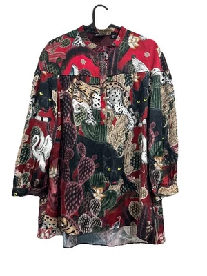 JUST CAVALLI SAFARI ANIMAL MANGA 3/4 BLUSA TOP TALLA. 44 Foto 1 de 4