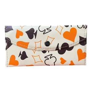 Orange, Black, White Card Symbols 7” X 3.5” Trifold Wallet - Picture 1 of 3