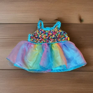 Build A Bear BABW Multicolor Sequin Dress Hook And Loop Closure - Picture 1 of 7