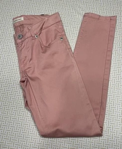 Levis 710 Jeans Size 12 Reg Girls Super Skinny Stretch Denim Light Pink - Picture 1 of 9
