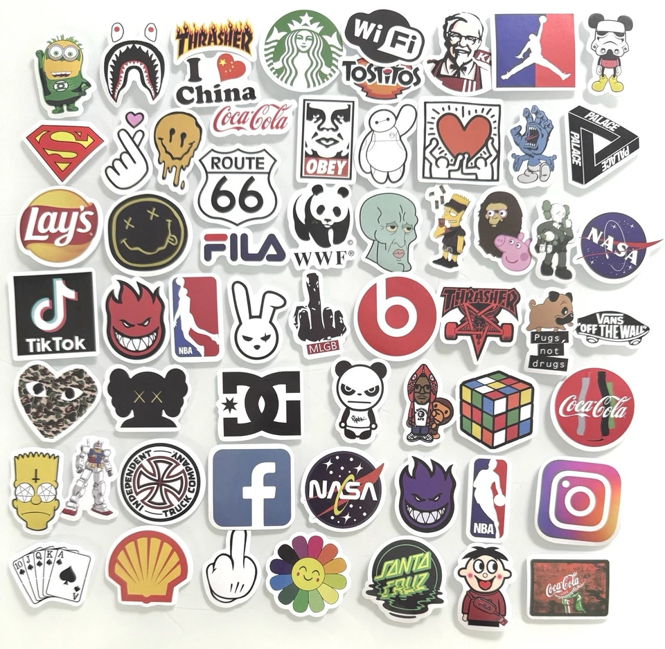 Stickerbomb 60 Set Logo Mini Aufkleber Sticker Handy Laptop - Bild 1 von 4