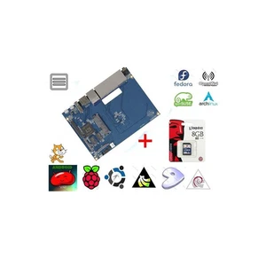 Kit Router BANANA PI Dual Core 1GHz 5x Ethernet, Wifi + MICROSD Card 8GB With OS - Picture 1 of 4