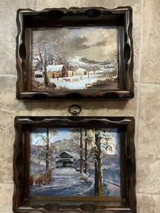 Brilla arte pictórico enmarcado grabado en papel de aluminio de colección usado en excelente estado - Imagen 1 de 7