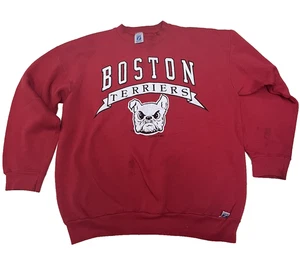 VINTAGE Boston Terriers Sweatshirt Herren Large rot Rundhals NCAA 90s - Bild 1 von 10
