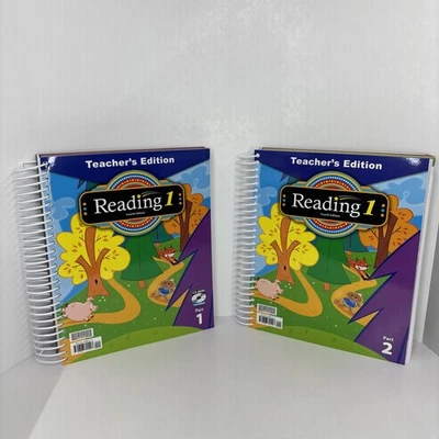 BJU Press Reading 1 Teacher’s Edition 4th Ed Parts 1‑2 w/CD-ROM Grade  1 - VGC - Image 1 of 4