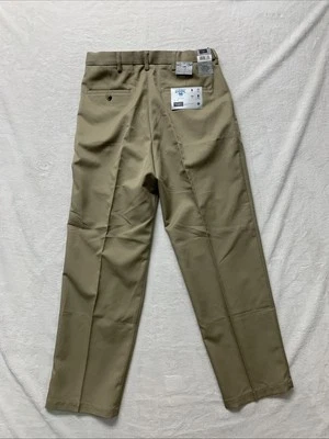 Pantalones de vestir Haggar Cool 18 para hombre 32x30 calce clásico plisados cómodos caqui nuevos Foto 1 de 4
