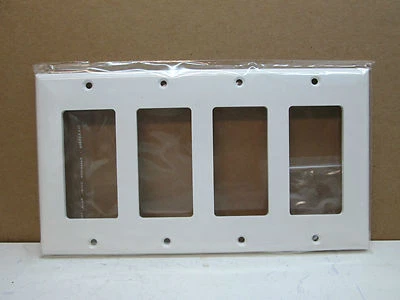 PREMIER ELECTRICAL PRODUCTS Premier Four 4 Gang Decorator Rocker Light Switch Cover Wall Plate - White