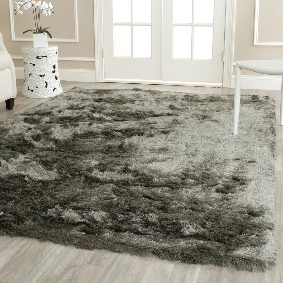 Safavieh Hand-Tufted Silken TITANIUM Shag Area Rugs - SG511-8383 - Image 1 of 1