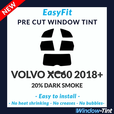 EasyFit Static Pre Cut Window Tint For Volvo XC60 2018 20% Dark Rear - Image 1 of 3