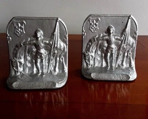Vintage Joan of Arc Metal Bookends - Picture 1 of 5