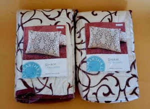 Martha Stewart Embroidered Quilted Cotton Standard Pillow Shams Never Used - Picture 1 of 4