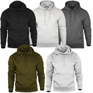 Mens Fleece Hoodie Pullover Hooded Sweatshirt Top Plain Hoody Jumper S to 5XL - Picture 1 of 6