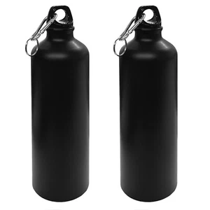 2x Aluminium Trinkflasche 0,75 l mit Karabiner Alu Wasserflasche Sportflasche - Bild 1 von 3