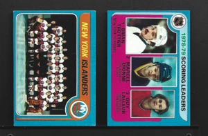 2 cards 1979-80 Topps NY Islanders Checklist & Scoring Leaders EX+ - Picture 1 of 2