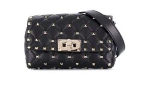 *** VALENTINO *** Garavani Rockstud Spike Belt Bag Gürteltasche Schwarz Gold - Bild 1 von 14