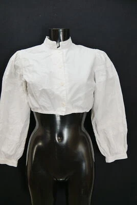 Gr.42 Dirndlbluse weiß Bluse für Dirndl Alphorn Baumwolle mit Spitze B10868 - Bild 1 von 4