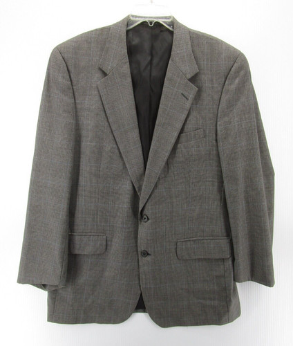 VINTAGE Burberrys Of London cappotto sportivo uomo 42 grigio blazer finestra plaid lana*