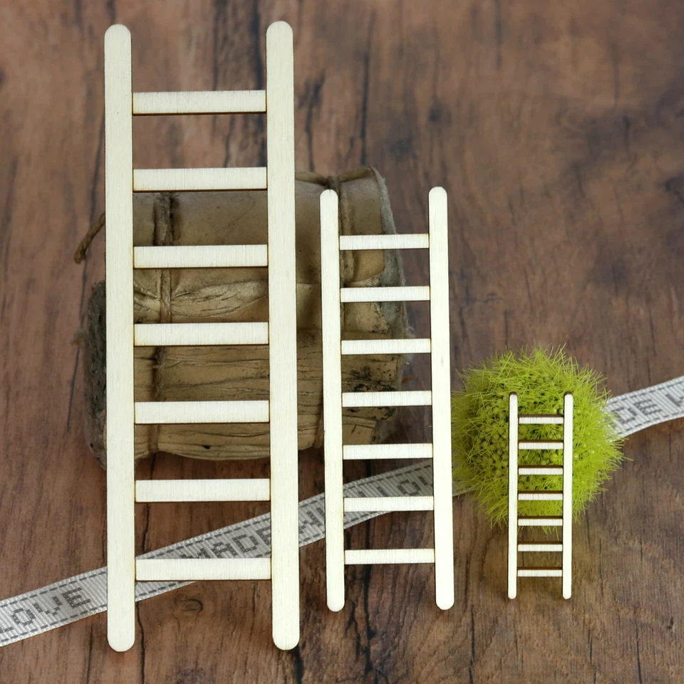 Holz Leiter Dekoleiter - 3-50cm Höhe - Basteln Deko Tischdeko - Bild 1 von 1