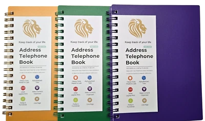 Address/Telephone - Spiral with alphabetic tabs 4-3/4in x 6-1/8in - select color - Image 1 of 4