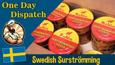 Swedish Surstromming herring traditional to Swedish cuisine, Red Wolf,Röda Ulven