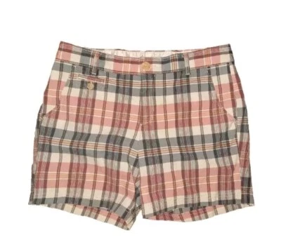 Womans Dockers Pink And Blue Plaid Shorts Size 8 - Image 1 of 4