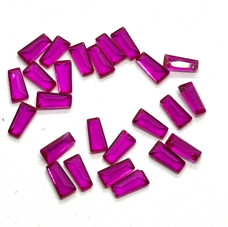 Synthetic Ruby Tapper Baguette Fine Cut AAA Loose Gemstone Assorted Jewelry - Image 1 of 4