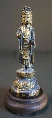 Estatua de Buda de bronce dorado llena de oro real de la dinastía Joseon coreana muy rara Foto 1 de 4