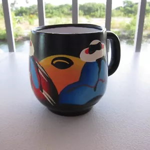 Peruvian Pottery Inca Design Hand Made and Painted Coffee Mug 19 oz - Picture 1 of 10