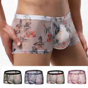 Herren Sexy Durchsichtig Netz Boxershorts Slips Unterhose Unterwäsche Trunks - Bild 1 von 9