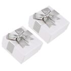2pcs Bowknot Storage Box Portable Travel Jewelry Box Suitable For Earrings Rings