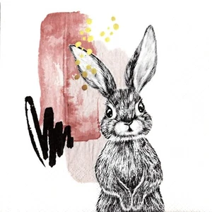 Serviettes en papier lapin lièvre animaux. paper napkins rabbit hare - Imagen 1 de 1