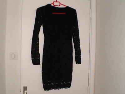 Robe noire manches longue femme - taille 36 - Photo 1/4