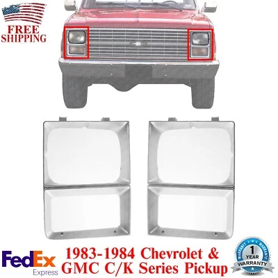 Faros puerta plateados lado izquierdo y derecho para Chevrolet 1983-1984 y GMC serie C/K Foto 1 de 4