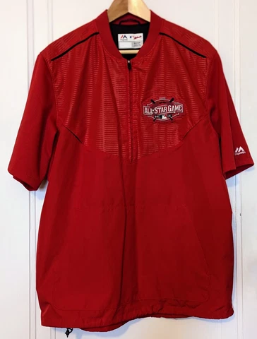 2015 MLB All Star Game Cincinnati Reds Size Small Majestic 1/4 Zip Golf Shirt Cover