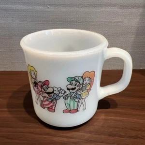 80' Rare Fire King Nintendo Mario Mug kawaii mario no mug cup shiro from jp - Picture 1 of 5
